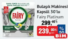 FAİRY PLATİNUM BULAŞIK MAKİNESİ KAPSÜLÜ TABLETİ 30'LU fiyat ve kampanya bilgisi